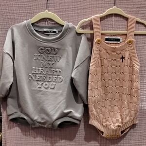 Our House Above (Amor Clothing) Bubble Sweatshirt And Bodysuit Set 12-18 mo